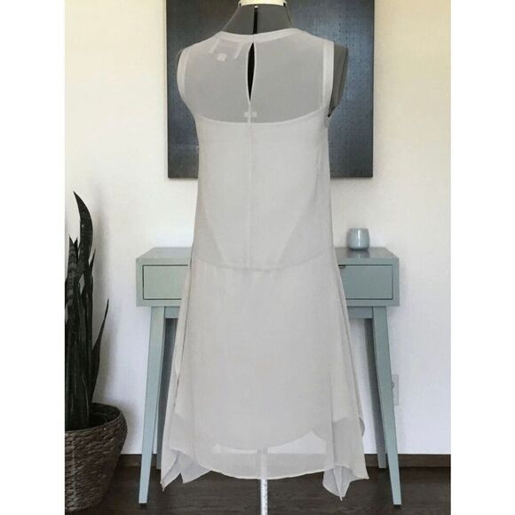 NEW ALLSAINTS Womens 0 Lyra Sleeveless Chiffon Asymmetrical Dress - Picture 4 of 7